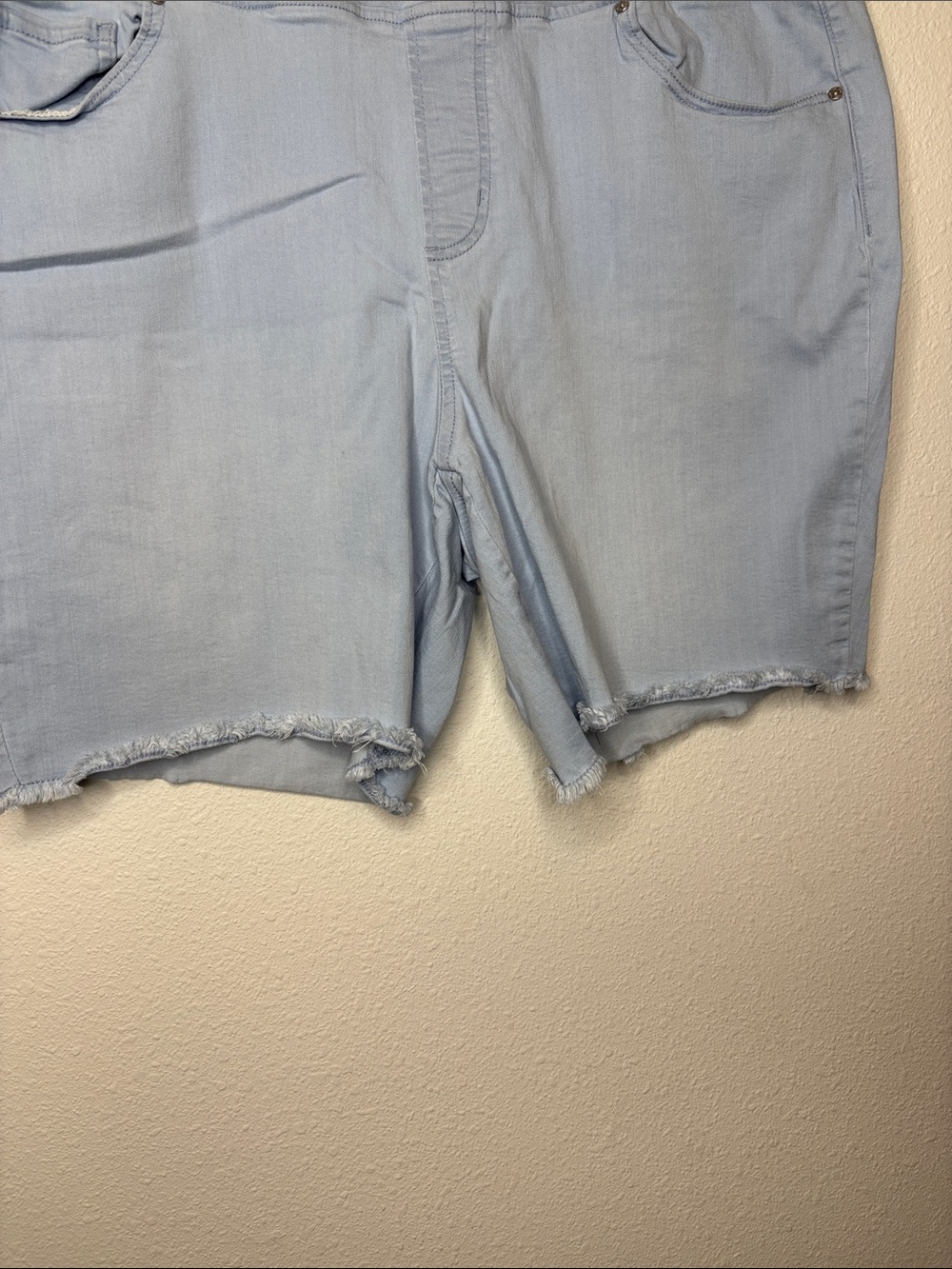 Belle by Kim Gravel Light Blue Denim Bermuda Shorts - Picture 4 of 9